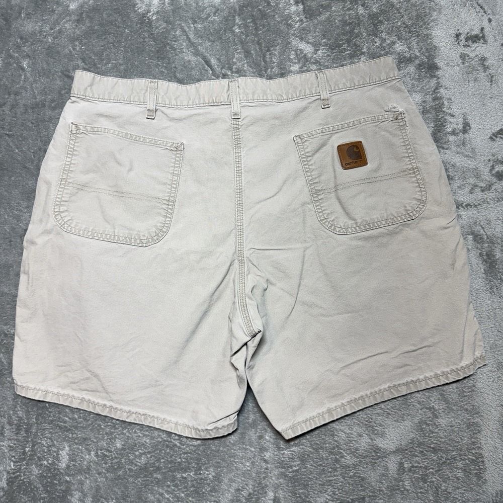Carhartt B145 TAN Canvas Work Shorts Mens 40 Distressed Khaki Dungaree Fit
